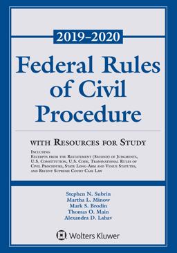 Federal Rules of Civil Procedure with Resources for Study  9781543809541 Front Cover