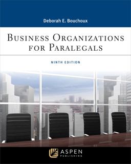 Business Organizations for Paralegal: 9th 9781543826906 Front Cover