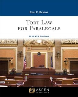 Tort Law for Paralegals 7th 9781543847529 Front Cover