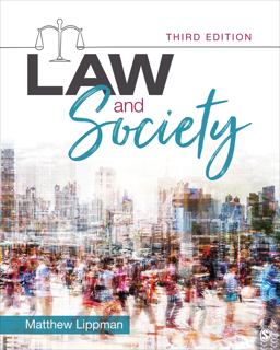 Law and Society 3rd 9781544392585 Front Cover