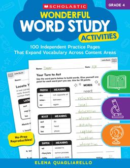 Wonderful Word Study Activities: Grade 4: 100 Independent Practice Pages That Expand Vocabulary Across Content Areas