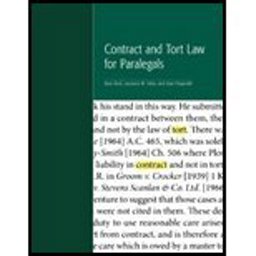 Contract and Tort Law for Paralegals  9781552394687 Front Cover