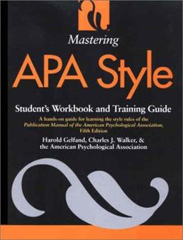 Mastering APA Style Student's Workbook and Training Guide  9781557988911 Front Cover