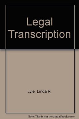 Legal Transcription 1st 9781561186716 Front Cover