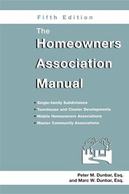 Homeowners Association Manual 5th 9781561643134 Front Cover