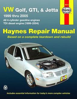 VW Golf, GTI, and Jetta, 1999 Thru 2005 Haynes Repair Manual  9781563927089 Front Cover