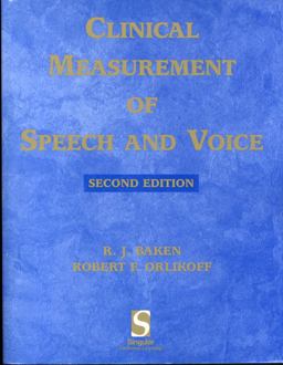 Clinical Measurement of Speech and Voice 2nd 9781565938694 Front Cover