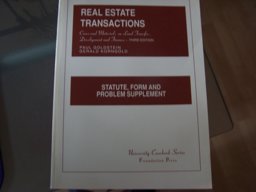 Real Estate Transactions, Cases and Materials on Land Transfer, Development and Finance Statute