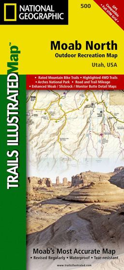 Moab North Outdoor Recreation Map, Utah, USA