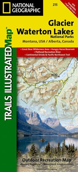Glacier and Waterton Lakes National Parks, Montana, USA/Alberta, Canada Outdoor Recreational Map 2022nd 9781566953184 Front Cover
