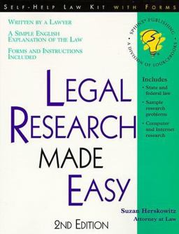 Legal Research Made Easy 2nd 9781570714009 Front Cover