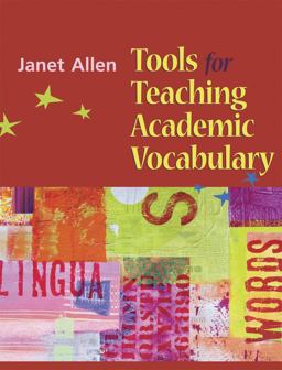 Tools for Teaching Academic Vocabulary  9781571104083 Front Cover