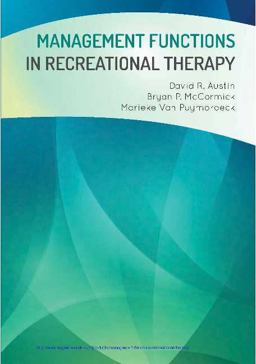 Management Functions in Recreational Therapy  9781571678010 Front Cover