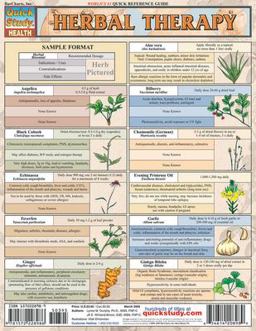Herbal Therapy QuickStudy Laminated Reference Guide  9781572228986 Front Cover