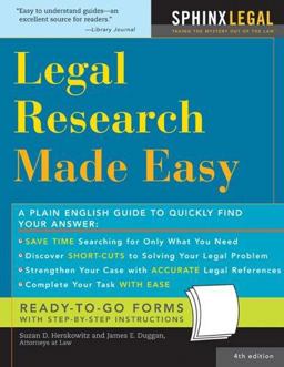 Legal Research Made Easy 4th 9781572485099 Front Cover