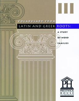 Vocabulary from Latin and Greek Roots 2003rd 9781580492027 Front Cover