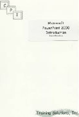 Microsoft PowerPoint 2000 Introduction