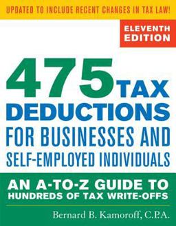 475 Tax Deductions for Businesses and Self-Employed Individuals An A-To-Z Guide to Hundreds of Tax Write-Offs 11th 9781589797987 Front Cover