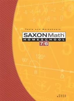 Saxon Math 7/6 Tests and Worksheets 4th 9781591413233 Front Cover