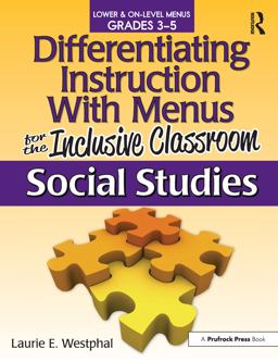 Differentiating Instruction with Menus for the Inclusive Classroom Social Studies  9781593638887 Front Cover