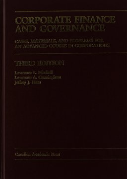 Corporate Finance and Governance Cases, Materials, and Problems for an Advanced Course in Corporations 3rd 9781594601620 Front Cover