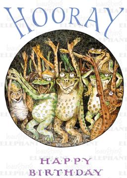 Cheering Frogs - Birthday Greeting Card