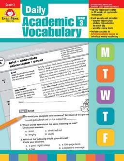 Daily Academic Vocabulary Grade 3  9781596732025 Front Cover