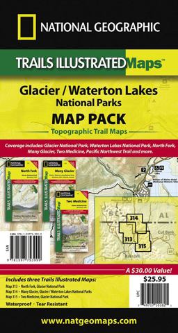 Glacier and Waterton Lakes National Parks [Map Pack Bundle]