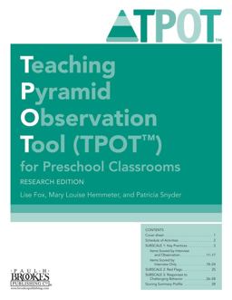 Teaching Pyramid Observation Tool (TPOTM) for Preschool Classrooms  9781598572841 Front Cover