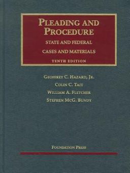 Cases and Materials on Pleading and Procedure, State and Federal 10th 9781599416038 Front Cover