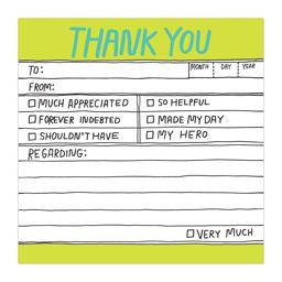 Thank You: Hl Sticky Note  9781601065087 Front Cover