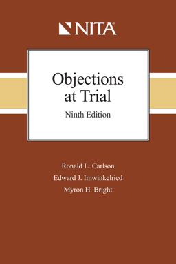 Objections at Trial 9th 9781601568663 Front Cover