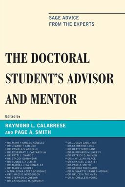 Doctoral StudentOs Advisor and Mentor Sage Advice from the Experts  9781607094500 Front Cover