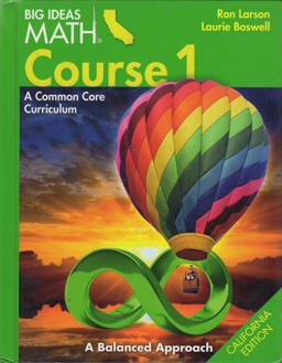 Big Ideas Math Course 1 A Common Core Curriculum California Pupil Edition 1st 9781608406692 Front Cover