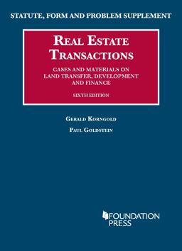 Statute, Form and Problem Supplement to Real Estate Transactions:  9781609302979 Front Cover