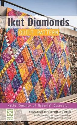 Ikat Diamonds Quilt Pattern Finished Quilt: 65 X 70 - Simple Diamond Blocks Get Dressed up with Spiky Pieced Sashing  9781617452086 Front Cover