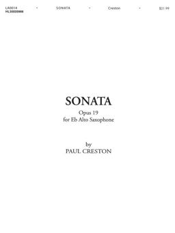 Sonata, Op. 19 For e-Flat Alto Saxophone  9781617805707 Front Cover