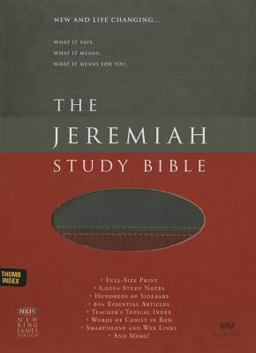 The Jeremiah Study Bible, NKJV: Charcoal/Burgundy LeatherLuxe® W/thumb Index