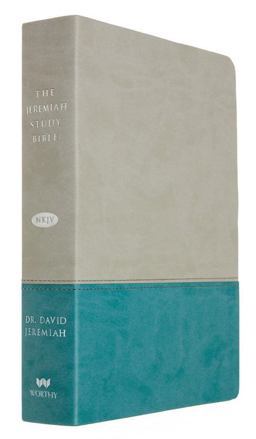 The Jeremiah Study Bible, NKJV: Gray/Teal LeatherLuxe®