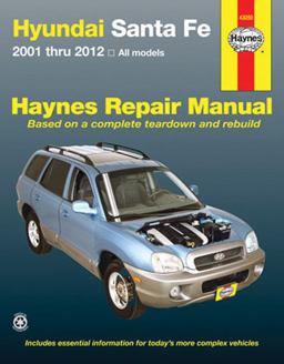 Hyundai Sante Fe 2001 Thru 2012 All Models Haynes Repair Manual 2001 Thru 2012 All Models  9781620922118 Front Cover