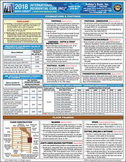 2018 International Residential Code (IRC) Quick-Card A Unique Quick Reference Guide  9781622701865 Front Cover