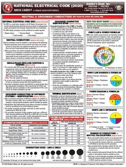 National Electrical Code Quick-Card Based on the 2020 NEC  9781622702527 Front Cover