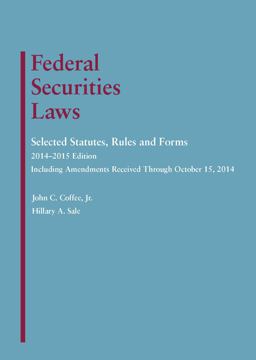 Federal Securities Laws 2014-2015: Selected Statutes, Rules and Forms  9781628100778 Front Cover
