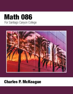 Math 086 for Santiago Canyon College