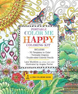 Portable Color Me Happy Coloring Kit Includes Book, Colored Pencils and Twistable Crayons  9781631061899 Front Cover