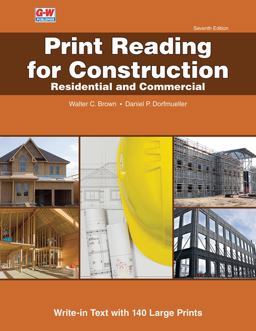 Print Reading for Construction + Write-in Text with 140 Large Prints: Residential and Commercial  9781631269226 Front Cover