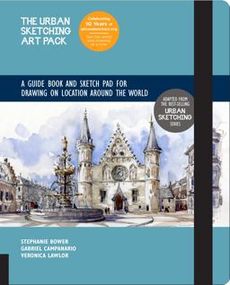 Urban Sketching Art Pack A Guide Book and Sketch Pad for Drawing on Location Around the World--Includes a 112-Page Paperback Book Plus 112-page Sketchpad  9781631593789 Front Cover