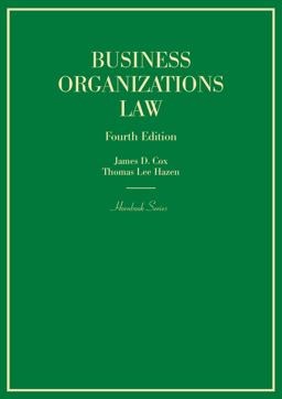 Business Organizations Law 4th 9781634592277 Front Cover