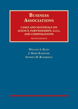Business Associations, Cases and Materials on Agency, Partnerships, LLCs, and Corporations 9th 9781634595216 Front Cover