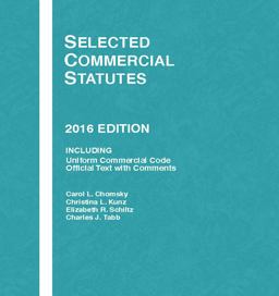 Selected Commercial Statutes 2016th 9781634607490 Front Cover